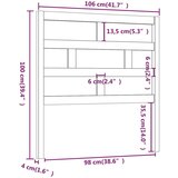  Posteljno vzglavje medeno rjavo 106x4x100 cm trdna borovina, (20643925) | Shoptok.si