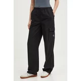 Calvin Klein Jeans Bombažne hlače črna barva, J20J223116