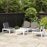 Maison Chic Seti vrtnega pohištva - Vrtna garnitura - Vrtni pohištvo set 4-delna z blazinami plastika bela, (21820391) | Shoptok.si