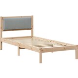 vidaXL Konstrukcija postelje z vzglavjem Svetlo siva 90 x 190 cm | Shoptok.si