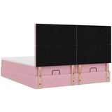 vidaXL Otomanski posteljni okvir z vzmetnicami roza 200x200cm žamet | Shoptok.si