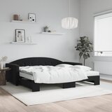 vidaXL Izvlečna dnevna postelja z vzmetnicami črna 100x200 cm žamet Cene