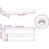  Zidne police 2 kom 75x30 cm srebrne nehrđajući čelik | shoptok.hr