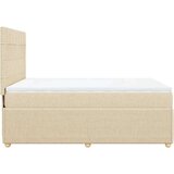 vidaXL Box spring postelja z vzmetnico krem 140x200 cm blago | Shoptok.si