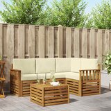  Set vanjskih sofa 5 kom. Prirodna i krem Poliester | shoptok.hr