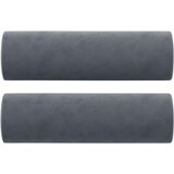 vidaXL Kavč dvosed z okrasnimi blazinami temno siv 140 cm žamet | Shoptok.si