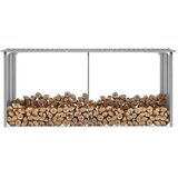  Vrtna ostava za drva od pocinčanog čelika 330x92x153 cm siva | shoptok.hr