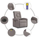  Električni masažni naslonjač od tkanine smeđesivi | shoptok.hr
