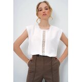 Trend Alacati Stili Ženska bluza bez rukava Alc-X13460, Okrugli izrez, Bela | Eponuda.com