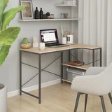 Stol za računalo crni i boja hrasta 110x72x70 cm od iverice