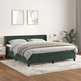vidaXL Box spring postelja z vzmetnico temno zelena 180x200 cm žamet | Shoptok.si