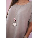 Kesi Włoski Muslin blouse with a necklace fango | Shoptok.si