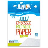 Junior jolly Embossed Metallic Paper, papir metalik reljefni, A4, 250g, 10K, odaberite Bela Cene