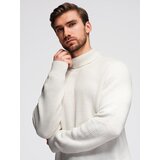 Ombre Men's sweater with a "v-neck" neckline with a shirt collar - black Cijene