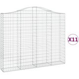 vidaXL Obokane gabion košare 11kosi 200x30x160/180 cm pocinkano železo, (21000153) | Shoptok.si