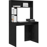 vidaXL Miza s polico Črni hrast 91 x 50 x 149 cm Konstruiran les | Shoptok.si