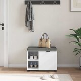  Klupa za hodnik s jastukom s policom Bijeli 60 x 38 x 46 cm | shoptok.hr