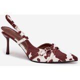 Boto Pumps With Open Heel And Straps Patches White-Brown Ravira | shoptok.hr