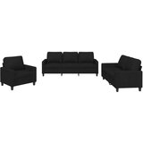  3-dijelni set sofa s jastucima crni od tkanine | shoptok.hr