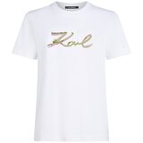 Karl Lagerfeld Majice s kratkimi rokavi SIGNATURE SEQUINS T-SHIRT Bela Cene