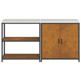  Kuhinjski set za pohranu s policom s pohranom s vratima Podesiva 2 pcs Rđa 180 x 50 x 92 cm | shoptok.hr