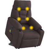 vidaXL Električni masažni naslanjač s funkcijo vstajanja temno rjav | Shoptok.si