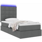  LED krevet za pohranu s madracem Tamnosiva 100 x 200 cm Tkanina | shoptok.hr