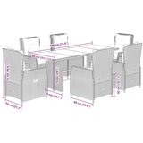  7-dijelni vrtni blagovaonski set s jastucima crni od poliratana | shoptok.hr