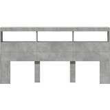 Ormarić za uzglavlje LED svjetlima boja betona 200x17x102 cm | shoptok.hr