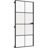 Sobna vrata tanka crna 93x201,5 cm kaljeno staklo i aluminij | Eponuda.ba
