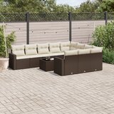 Maison Chic Seti vrtnega pohištva - Vrtna garnitura - Vrtni pohištvo set 11-delna z blazinami rjava poli ratan, (21814922) | Shoptok.si