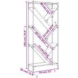 vidaXL Regal za knjige siva boja hrasta 79x30x180 cm od drva i metala | shoptok.hr