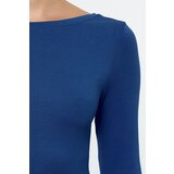 Trendyol Saks Deep Back Low-cut Fitted Cotton Stretchy Knitted Blouse | Eponuda.ba