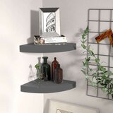 vidaXL Plutajuće kutne police 2 kom sjajne sive 25 x 25 x 3,8 cm MDF | shoptok.hr