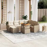 Maison Chic Seti vrtnega pohištva - Vrtna garnitura - Vrtni pohištvo set 8-delna z blazinami bež poli ratan, (21799452) | Shoptok.si