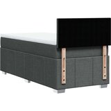 vidaXL Box spring postelja z vzmetnico temno siva 100x200 cm blago | Shoptok.si