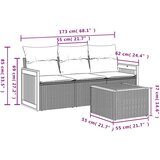  4-dijelni set vrtnih sofa s jastucima bež od poliratana | shoptok.hr