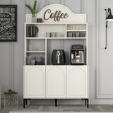 Hanah home komoda lyon 120 - cream, black creamblack coffee bar cabinet | ePonuda.com