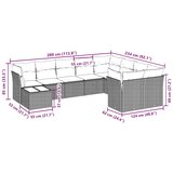  10-dijelni set vrtnih sofa poliratan s jastucima svijetlosivi | shoptok.hr