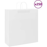 vidaXL Papirnate vrečke 250 kosov z ročaji bela 45x17x48 cm Cene
