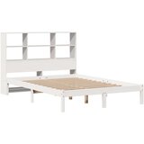 vidaXL Krevet s regalom z knjige bez madraca bijeli 140x200cm borovina | shoptok.hr