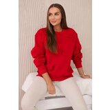 Kesi Insulated cotton sweatshirt with decorative bows Red Cijene