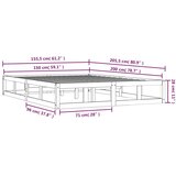  Okvir za krevet od masivnog drva sivi 150 x 200 cm bračni | shoptok.hr