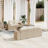  6-dijelni set vrtnih sofa s jastucima bež od poliratana | shoptok.hr