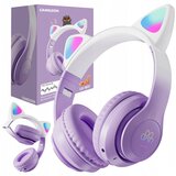 ACA. LED RGB bežične slušalice s mačjim ušima + ljubičasti mikrofon  ACA. LED RGB bežične slušalice s mačjim ušima + ljubičasti mikrofon Slike