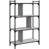  Regal za knjige 4 razine siva boja hrasta 76x32x123 cm drveni | Eponuda.ba