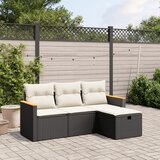 vidaXL 4-dijelni set vrtnih sofa od poliratana s jastucima crni | shoptok.hr