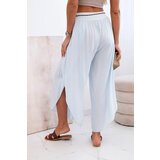 Kesi Włoski Women's viscose trousers with leg slit blue | Shoptok.si