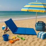  Ležaljka sklopiva za plažu 150x52cm plava | ePonuda.com