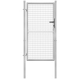 vidaXL vrtna vrata od pocinčanog čelika 105 x 200 cm srebrna | shoptok.hr